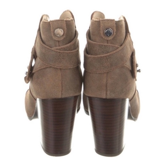 RAG & BONE Brown Suede Harrow Moto Ankle Bootie - Picture 7 of 8